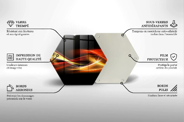 Skärbräda glas sexhörning Abstrakt rök och ljus