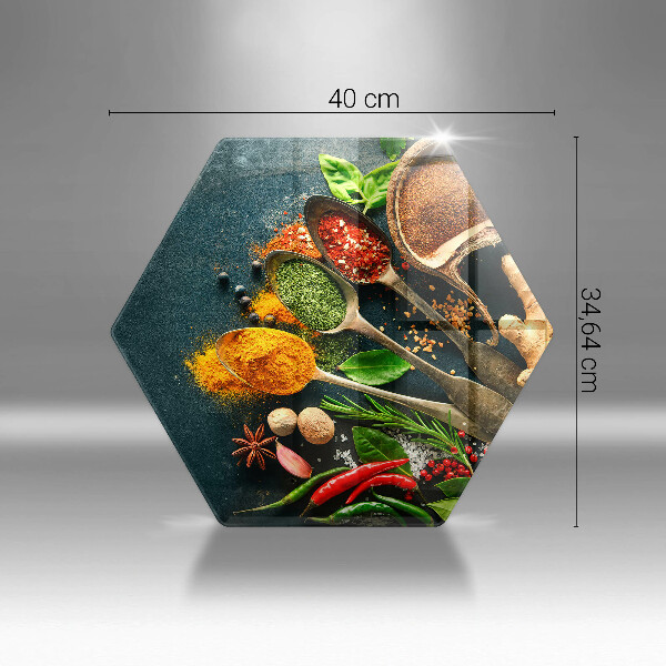 Skärbräda glas sexhörning Köks kryddor skedar