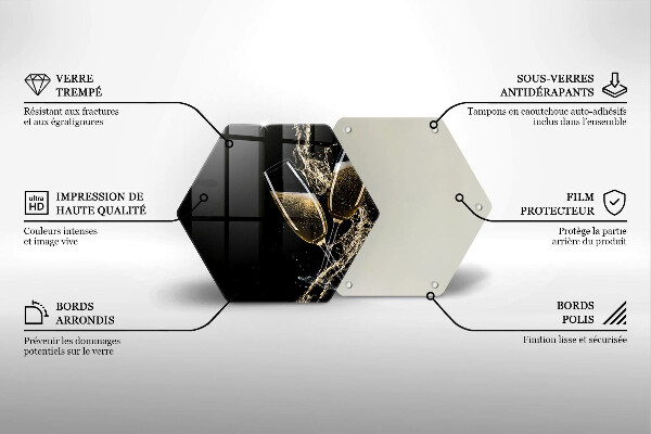 Skärbräda glas sexhörning Glas champagne