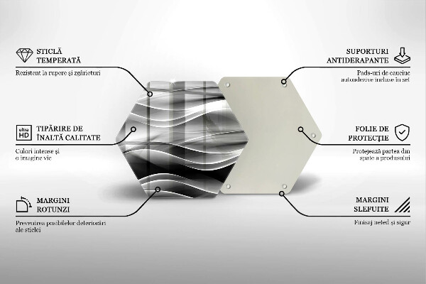 Skärbräda glas sexhörning Abstraktion mjuka linjer
