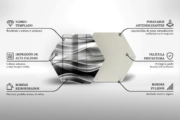 Skärbräda glas sexhörning Abstraktion mjuka linjer