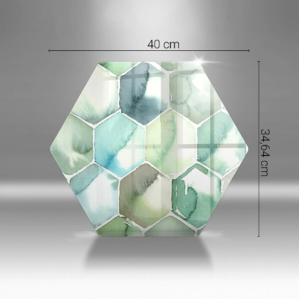 Skärbräda glas sexhörning Akvarell hexagoner