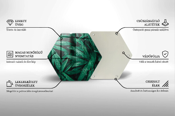 Skärbräda glas sexhörning Växter löv