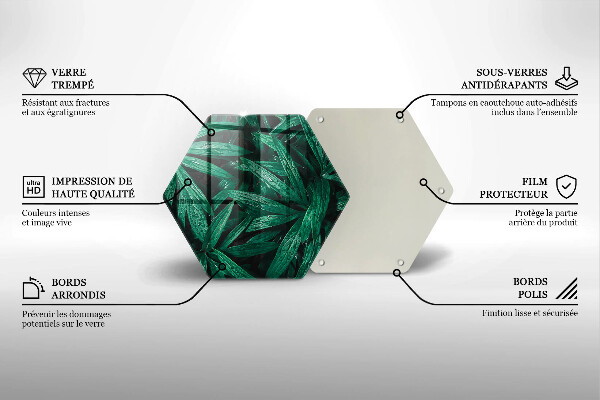 Skärbräda glas sexhörning Växter löv