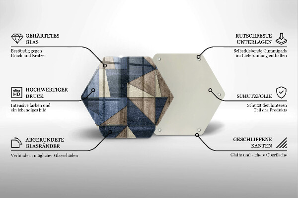 Skärbräda glas sexhörning Geometrisk abstraktion
