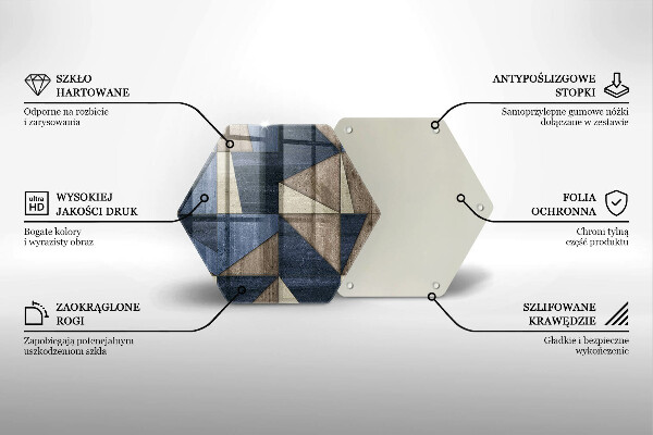 Skärbräda glas sexhörning Geometrisk abstraktion