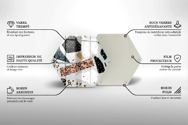 Skärbräda glas sexhörning Stengods