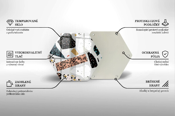 Skärbräda glas sexhörning Stengods