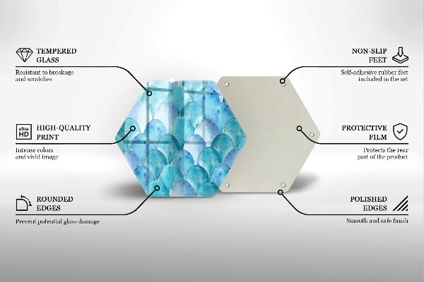 Skärbräda glas sexhörning Akvarell skalor