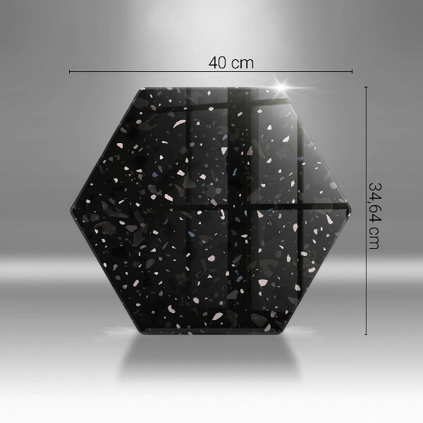 Skärbräda glas sexhörning Mörk stengods