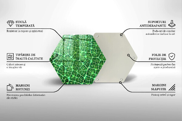 Skärbräda glas sexhörning Bladstruktur