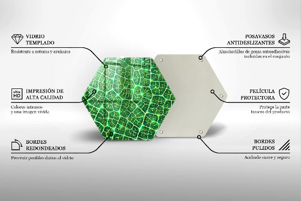 Skärbräda glas sexhörning Bladstruktur