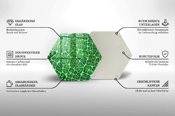Skärbräda glas sexhörning Bladstruktur