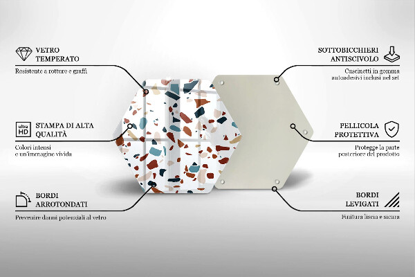 Skärbräda glas sexhörning Dekorativ sten