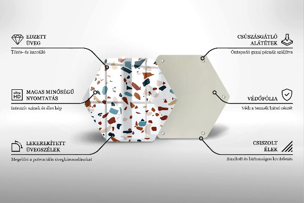 Skärbräda glas sexhörning Dekorativ sten
