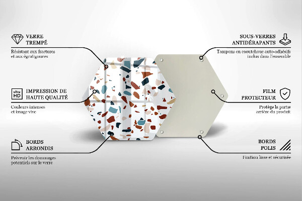 Skärbräda glas sexhörning Dekorativ sten