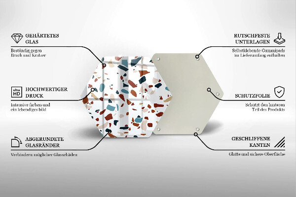 Skärbräda glas sexhörning Dekorativ sten