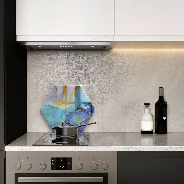 Skärbräda glas sexhörning Sprucken guldsten