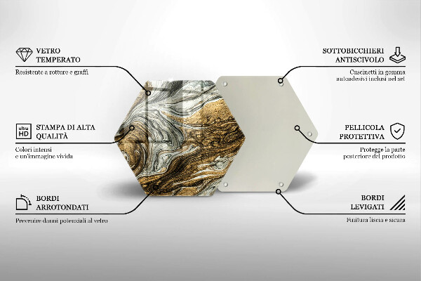 Skärbräda glas sexhörning Rik abstraktion