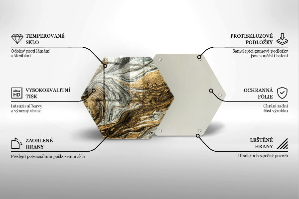 Skärbräda glas sexhörning Rik abstraktion
