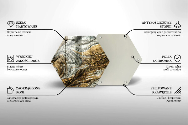 Skärbräda glas sexhörning Rik abstraktion