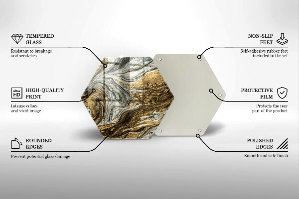 Skärbräda glas sexhörning Rik abstraktion