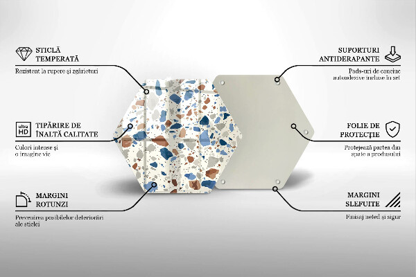Skärbräda glas sexhörning Dekorativt stengods