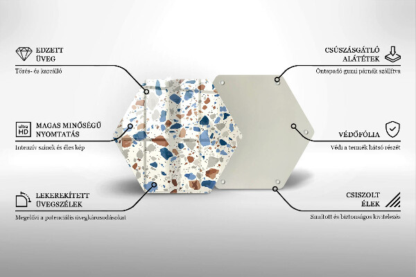 Skärbräda glas sexhörning Dekorativt stengods
