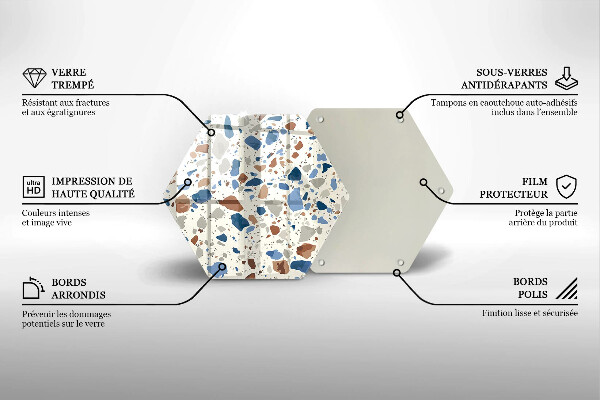 Skärbräda glas sexhörning Dekorativt stengods