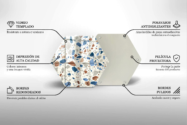 Skärbräda glas sexhörning Dekorativt stengods