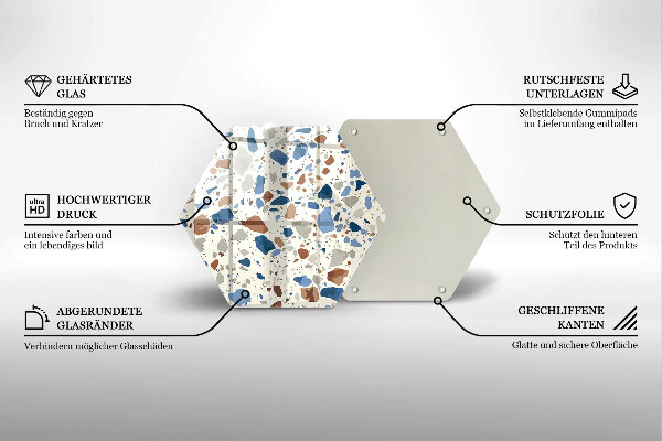Skärbräda glas sexhörning Dekorativt stengods