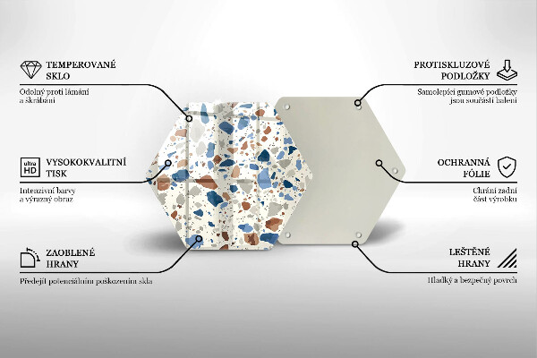 Skärbräda glas sexhörning Dekorativt stengods