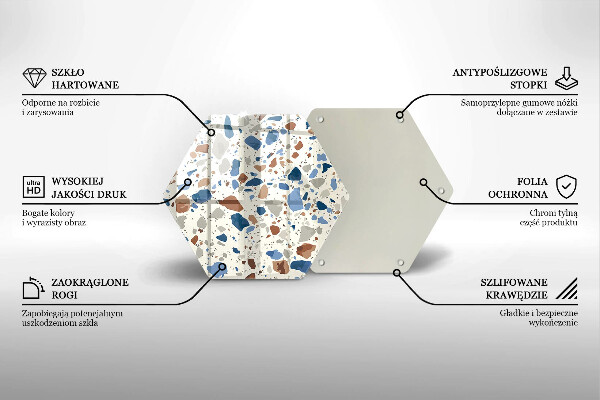 Skärbräda glas sexhörning Dekorativt stengods