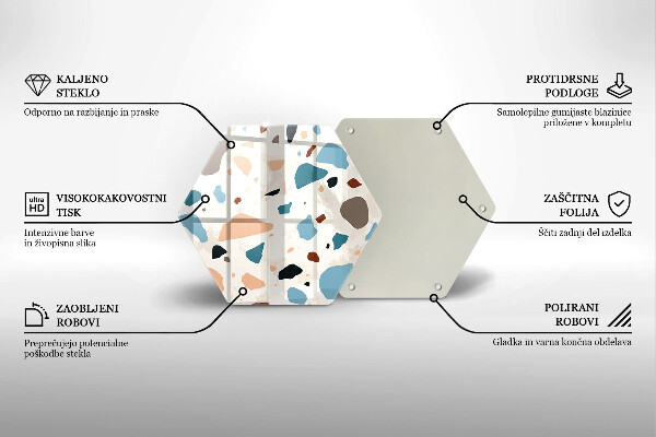 Skärbräda glas sexhörning Dekorativt stengods