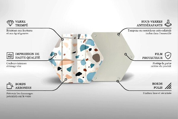 Skärbräda glas sexhörning Dekorativt stengods