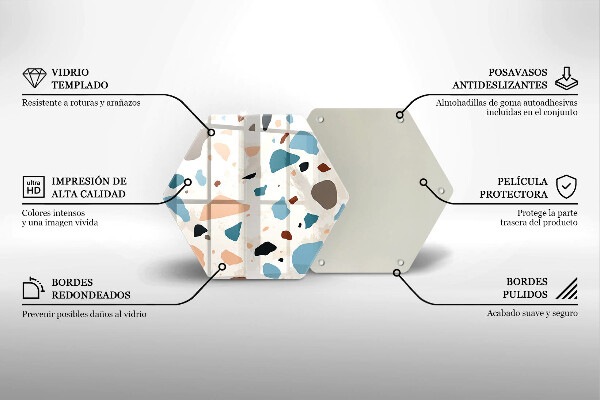Skärbräda glas sexhörning Dekorativt stengods