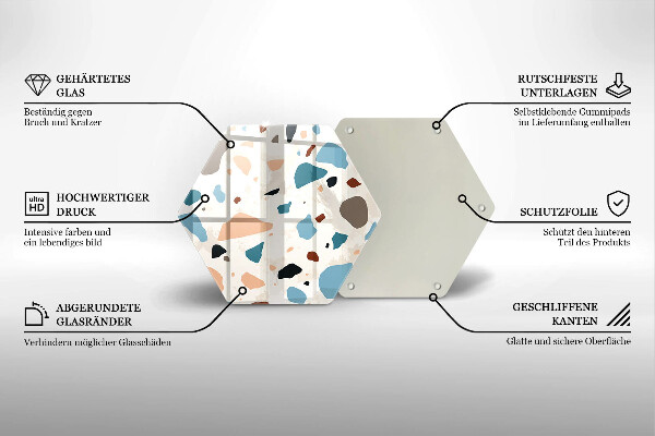 Skärbräda glas sexhörning Dekorativt stengods