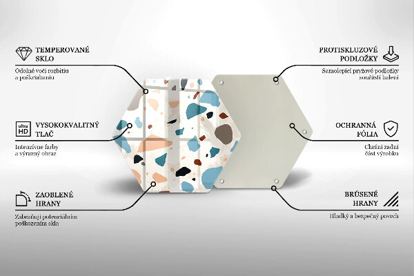 Skärbräda glas sexhörning Dekorativt stengods