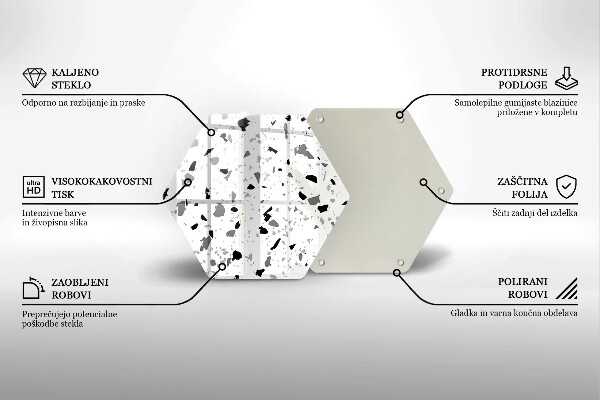 Skärbräda glas sexhörning Dekorativt stengods