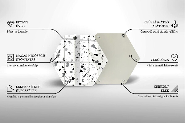 Skärbräda glas sexhörning Dekorativt stengods
