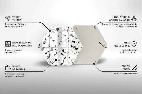 Skärbräda glas sexhörning Dekorativt stengods