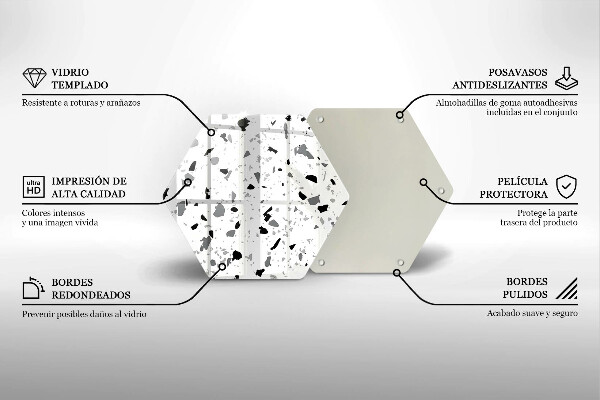 Skärbräda glas sexhörning Dekorativt stengods