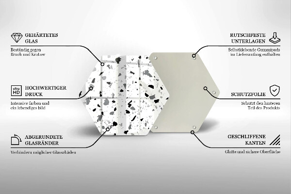 Skärbräda glas sexhörning Dekorativt stengods
