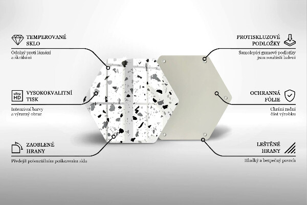 Skärbräda glas sexhörning Dekorativt stengods