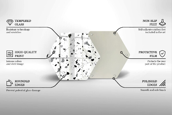 Skärbräda glas sexhörning Dekorativt stengods