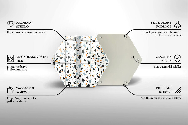 Skärbräda glas sexhörning Dekorativt stengods