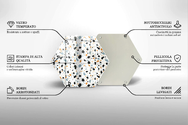 Skärbräda glas sexhörning Dekorativt stengods