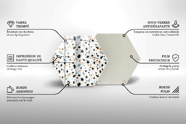 Skärbräda glas sexhörning Dekorativt stengods