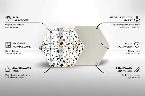 Skärbräda glas sexhörning Dekorativt stengods