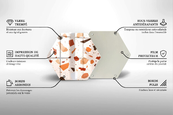 Skärbräda glas sexhörning Dekorativt stengods